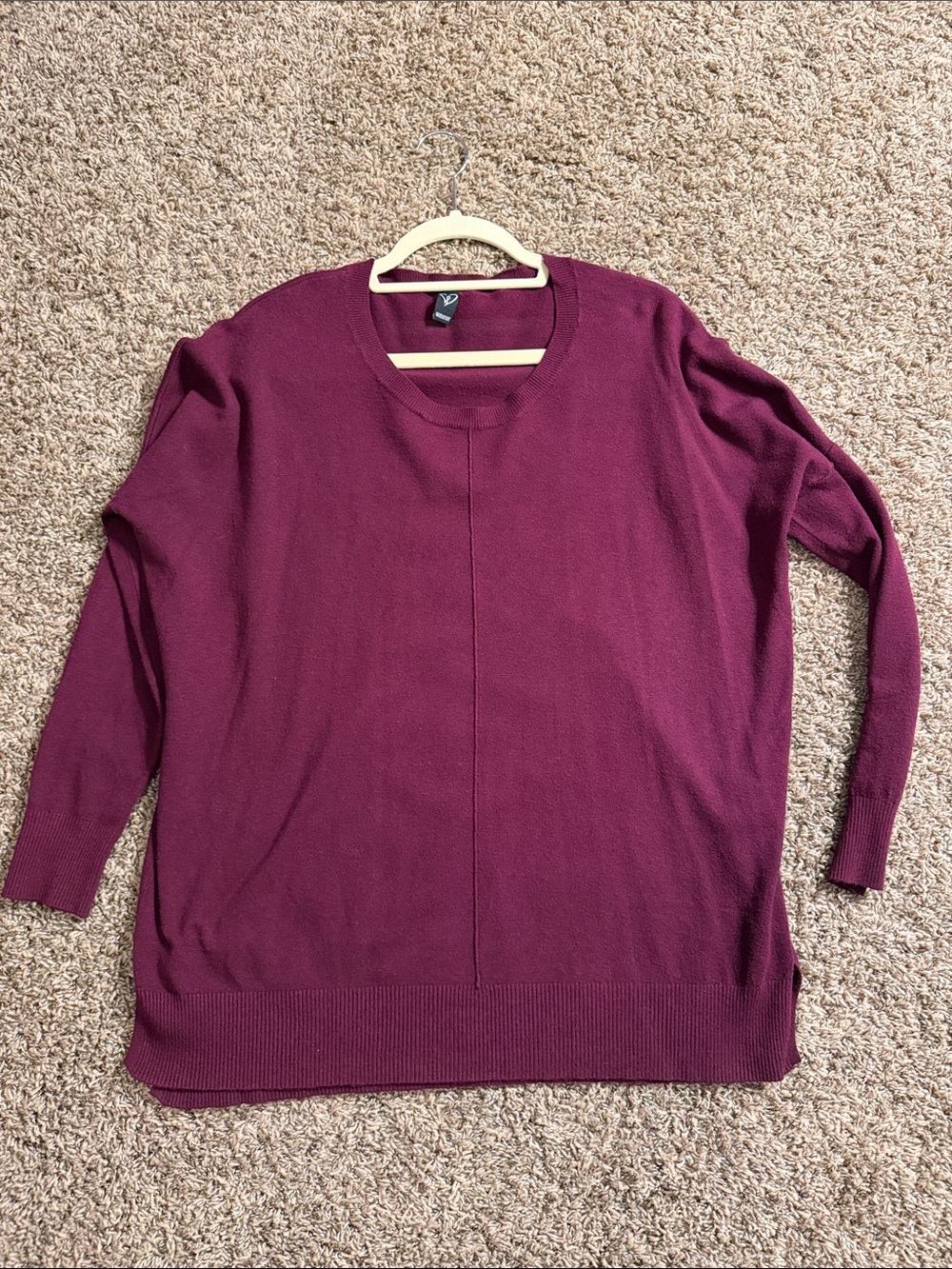 Windsor Scoop Neck Sweater in Deep Berry